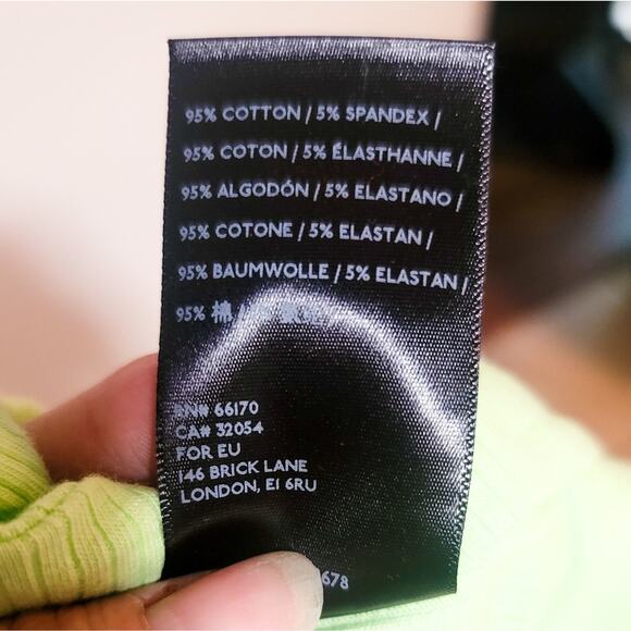 Urban Outfitters New lime Izzy square neck open back ribbed crop tank size S - Picture 10 of 13